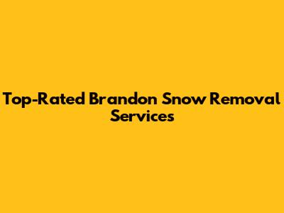 Top-Rated Brandon Snow Removal Services