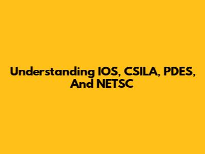 Understanding IOS, CSILA, PDES, And NETSC