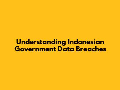 Understanding Indonesian Government Data Breaches