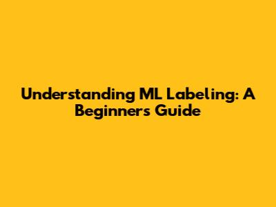 Understanding ML Labeling: A Beginner's Guide