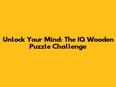 Unlock Your Mind: The IQ Wooden Puzzle Challenge
