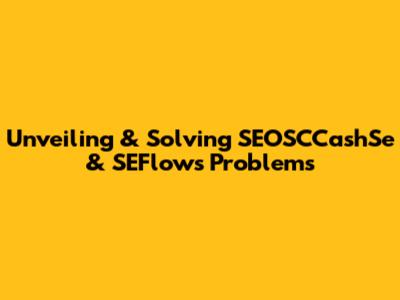 Unveiling & Solving SEOSCCashSe & SEFlows Problems
