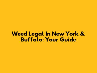 Weed Legal In New York & Buffalo: Your Guide