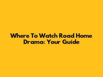 Where To Watch 'Road Home' Drama: Your Guide