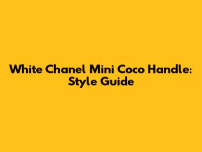 White Chanel Mini Coco Handle: Style Guide