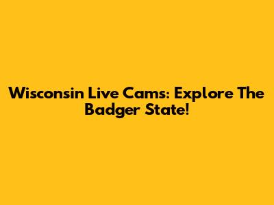 Wisconsin Live Cams: Explore The Badger State!