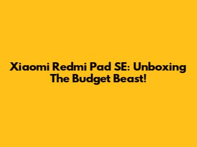 Xiaomi Redmi Pad SE: Unboxing The Budget Beast!