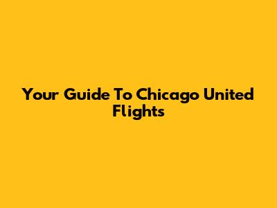 Your Guide To Chicago United Flights