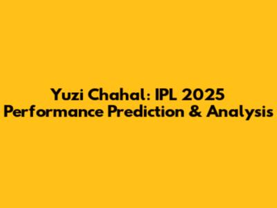 Yuzi Chahal: IPL 2025 Performance Prediction & Analysis