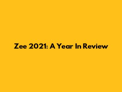 Zee 2021: A Year In Review